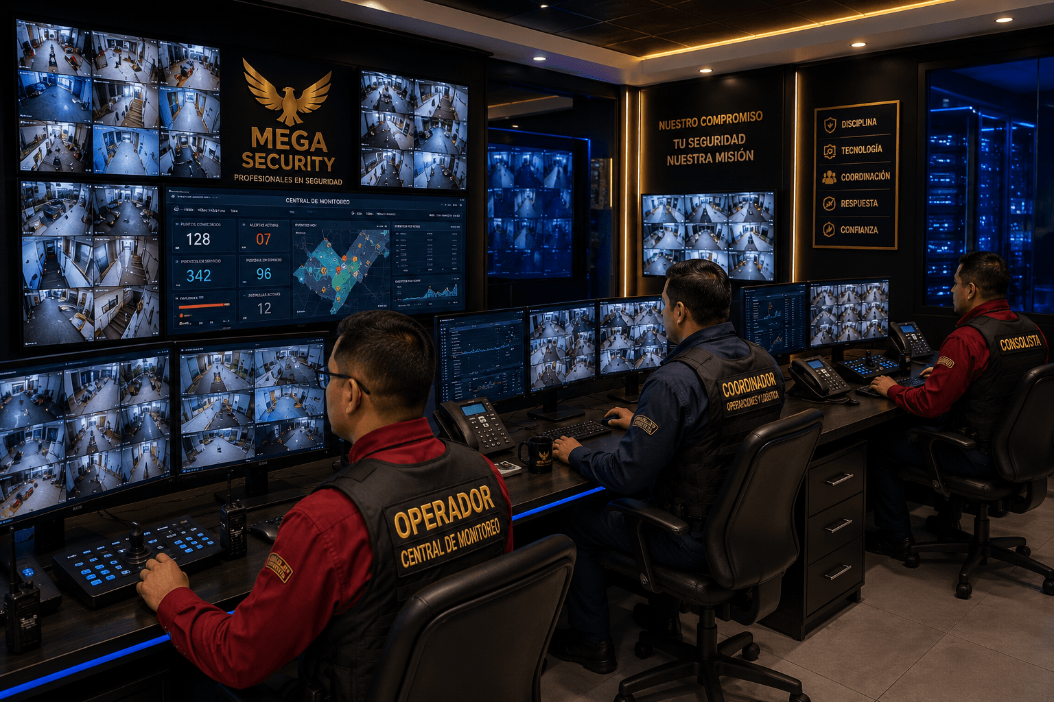 Central de monitoreo de Mega Security